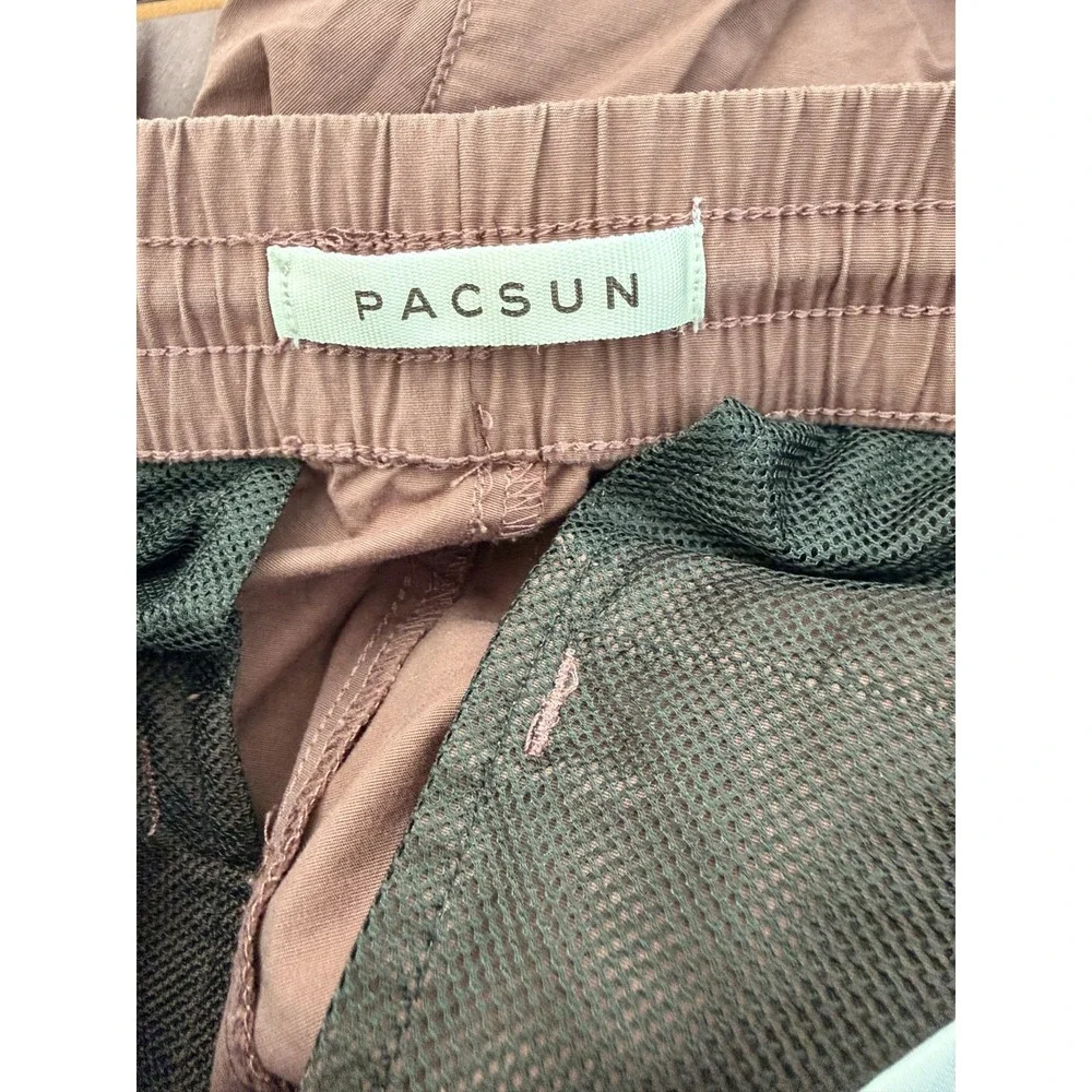 PACSUN Men's Slim Nylon Blend Cargo Pants Rust Large inseam 31 waist 34
